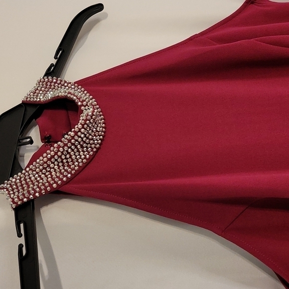 MARINA Halter Jewel Neck  Fuschia Color Jumpsuit - Picture 7 of 16